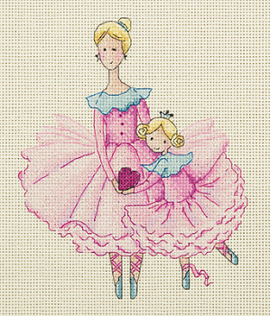 Набор для вышивания KLART арт. 8-218 Мама и дочка 17х19 см