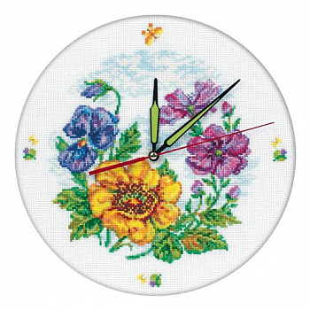 Набор для вышивания РТО арт.M40006 Цветочные часы 30х30 см