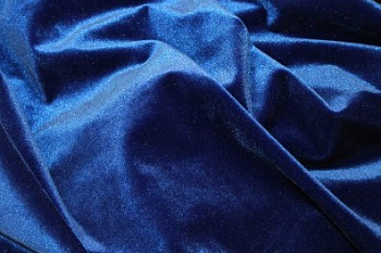 Ткань Бархат стрейч (93%-ПЭ, 7%-Лайкра) 230г/м², шир.155см, арт.JIA-705 2,8мп/кг цв. синий рул.60м