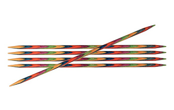 20146 Knit Pro Спицы чулочные для вязания Symfonie 7мм/15см, дерево, многоцветный, 5шт
