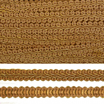 Тесьма TBY Шанель плетеная шир.8мм 0384-0016 цв.F296 (60) коричневый уп.18,28м