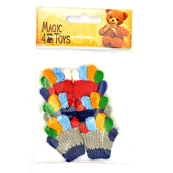 Перчатки для игрушек арт.КЛ.26738 вязаные 5-6см цв.ассорти уп.3пары