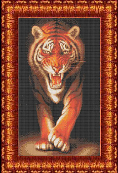 Набор для вышивки КАРОЛИНКА арт. КТКН-142 Хищники. Тигр 27,2х42,6 см