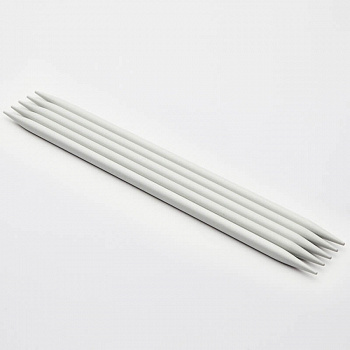 45126 Knit Pro Спицы чулочные для вязания Basix Aluminum 6мм/20см, алюминий, серебристый 5 шт.