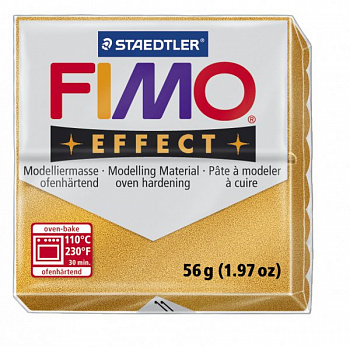 FIMO Effect полимерная глина, запекаемая в печке, уп. 56г цв.золотой металлик арт.8020-11