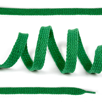 Шнурки плоские х/б 10мм 150см цв.018 св.зелёный (10 комп)
