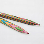 20424 Knit Pro Спицы съемные для вязания Symfonie 4мм для длины тросика 20см, дерево, многоцветный, 2шт