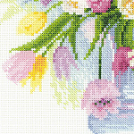 Набор для вышивания РИОЛИС арт.100/008 Акварельные тюльпаны 30х30 см