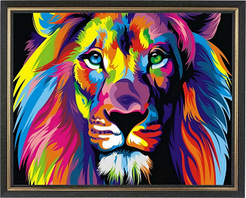 Набор Колор Кит картина со стразами арт.КК.CKC012 Радужный лев 40х50
