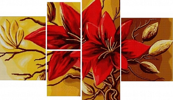 Набор для вышивания бисером MAGIK CRAFT арт.N2008 Полиптих Цветок 85х50 см