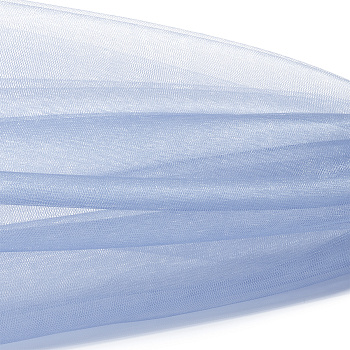 Фатин Кристалл средней жесткости блестящий арт.K.TRM шир.300см, 100% полиэстер цв. 68 К уп.5м - небесно-голубой