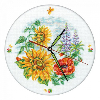 Набор для вышивания РТО арт.M40007 Цветочные часы 30х30 см