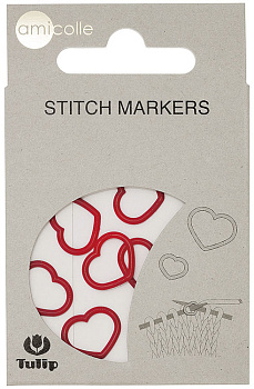 Tulip Маркер для вязания Amicolle, сердце 7х12мм, арт.AC-008E  пластик, цв.красный, уп.7шт