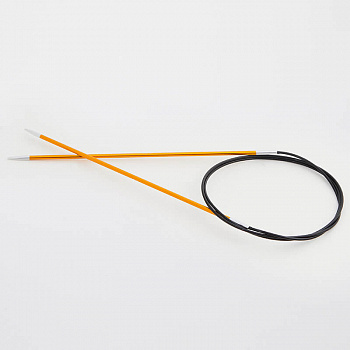 47202 Knit Pro Спицы круговые для вязания Zing 2,25мм/150см, алюминий, янтарный