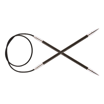 29056 Knit Pro Спицы круговые для вязания Royale 4,5мм /40см, ламинированная береза, серый оникс