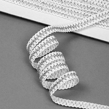 Тесьма Шанель плетеная TBY шир.12мм 0384-0018 цв.серебро уп.9м
