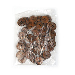 Пуговицы деревянные TBY.R503 цв.коричневый 32L-20мм, 4 прокола, 50 шт