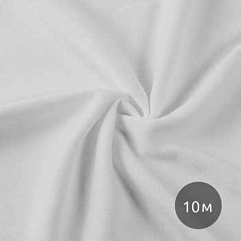 Ткань флис 2-х ст. TBY-0240-F101 240 г/м² 100% ПЭ шир.150см  цв.F101 белый уп.10м