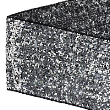 Тесьма с пайетками TBY на сетке арт. TDF15012 шир.150мм цв.черный+серебро уп.13,7м