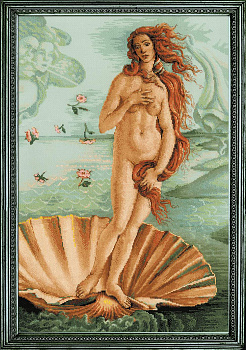 Набор для вышивания РИОЛИС арт.100/062 «Рождение Венеры» по мотивам картины С. Боттичелли 40х60 см
