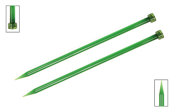 51199 Knit Pro Спицы прямые для вязания Trendz 9мм/30см, акрил, зеленый, 2шт