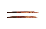 31222 Knit Pro Спицы съемные для вязания Ginger 3,25мм для длины тросика 20см, дерево, коричневый, 2шт