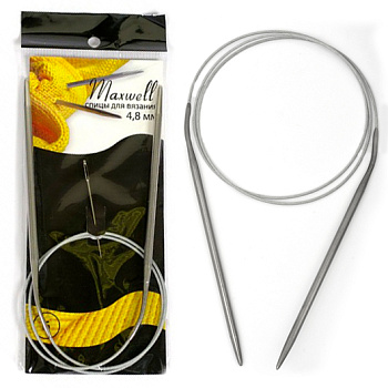 Спицы круговые для вязания на тросиках Maxwell Black 80 см арт.#6 4,8мм
