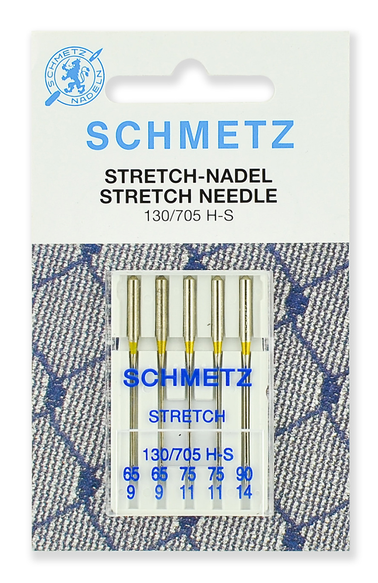 Купить Иглы для бытовых швейных машин Schmetz стрейч 130/705H-S №65 (2) 75(2),  90(1) уп.5 игл оптом по цене 238.5 р