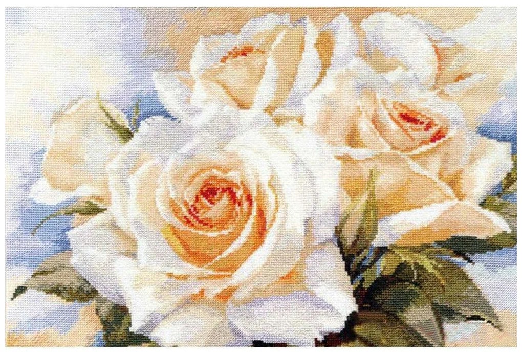 А3-К-812 Схема для вышивки бисером Белые розы