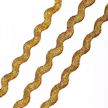 Тесьма декоративная Вьюнчик TBY арт.64314 шир.8мм цв.M604 золото уп.18,28м (±1м)