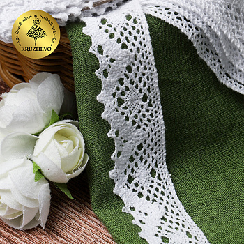 Тесьма вязаная KRUZHEVO 30мм TBY-5234 цв.02 белый уп.10м