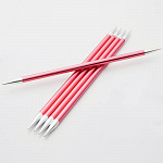 47011 Knit Pro Спицы чулочные для вязания Zing 5мм/15см, алюминий, рубиновый, 5шт