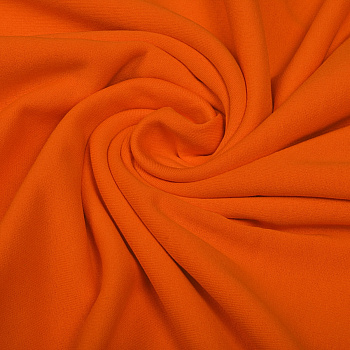 Ткань футер 2х нитка начес гл/крашеный, 190г/м²  95% хл  5%эласт  шир.100+100см арт.ДЛ1903073 цв.апельсин пач.45-70м