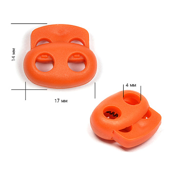 Фиксатор для шнура пластик арт. 103-М (Ø 4мм) цв.34 оранжевый уп.1000шт