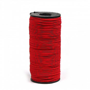 Резинка-шнур 2,5мм шляпная круглая TBY цв. F148 красный боб.100м