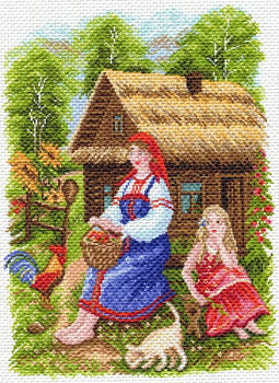 Рисунок на канве МАТРЕНИН ПОСАД арт.37х49 - 1554 Деревенский пейзаж
