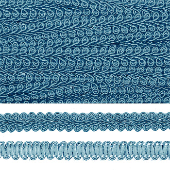 Тесьма TBY Шанель плетеная шир.8мм 0384-0016 цв.F189 (47) бирюзовый уп.18,28м