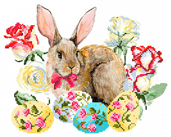 Рисунок на шелке МАТРЕНИН ПОСАД арт.28х34 - 4157 Пасхальный кролик