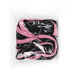 Шнурки хоккейные 12-14 мм цв.черный розовый с белыми точками 213 см уп.2 пары