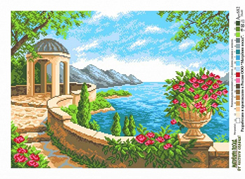 Рисунок на канве МАТРЕНИН ПОСАД арт.37х49 - 0682 Набережная в цветах