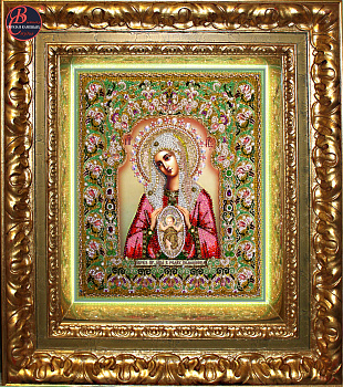 Набор для вышивания хрустальными бусинами ОБРАЗА В КАМЕНЬЯХ арт. 7737 Богородица Помощница в родах (Храмовая икона) 36х42,5 см