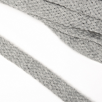 Шнур плоский х/б 15мм турецкое плетение цв.028 св.серый уп.25 м