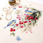 Набор для вышивания ЧУДЕСНАЯ ИГЛА арт.130-021 Синицы и вишня 25х35 см