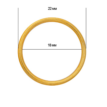 Кольцо для бюстгальтера d18мм металл TBY-H15 цв.05 золото, уп.20шт