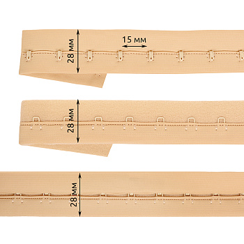 Крючки на ленте 1 ряда на мягкой основе шир.28мм TBY-82659 цв.бежевый уп. 45,7м