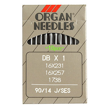 Иглы для промышленных швейных машин ORGAN арт.DBx1 № 90 SES для прямострочных  уп.10 игл