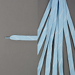 Шнурки плоские 14мм классическое плетение дл.100 см голубые-белые точки (10 компл)
