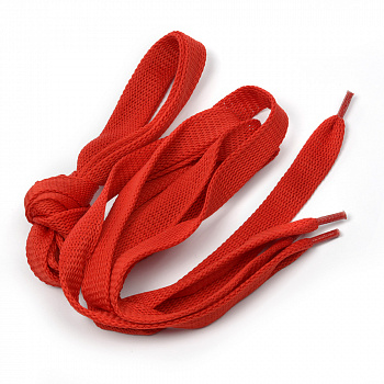Шнурки плоские 14 мм 06с2341 длина 150 см, компл.2шт, цв.красный