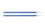 47523 Knit Pro Спицы съемные для вязания Zing 4мм для длины тросика 20см, алюминий, сапфир (темно-синий), 2шт