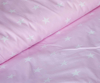 Ткань хлопок Звездочки-1700, 125г/м², 100% хлопок, шир. 150см, цв.02 розовый рул.60м